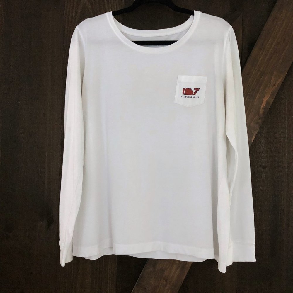 Vineyard Vines football whale long sleeve shirt